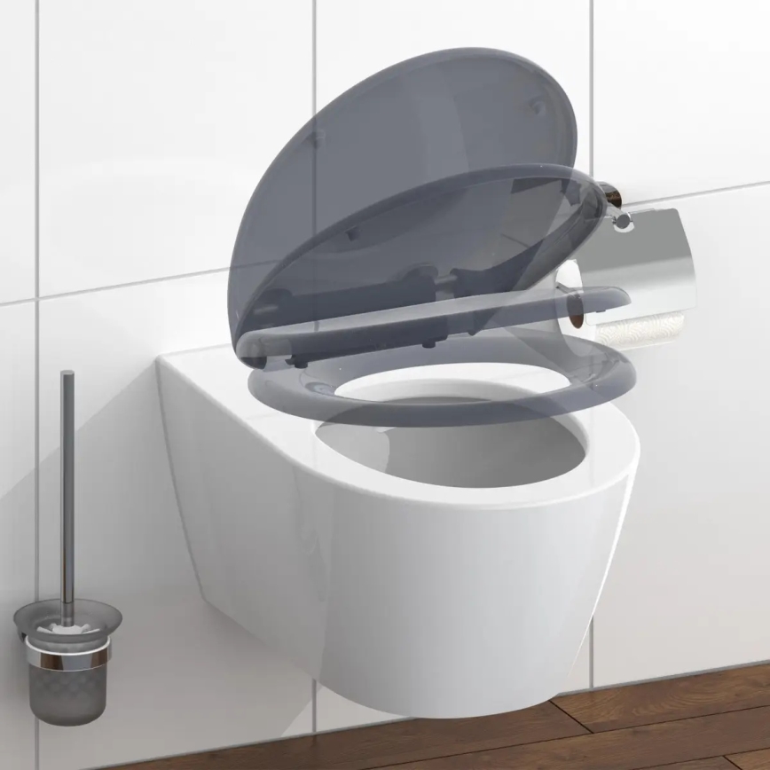 Schütte 82304-A - Daska za WC ANTRACIT SoftClose prigušiva, duroplast