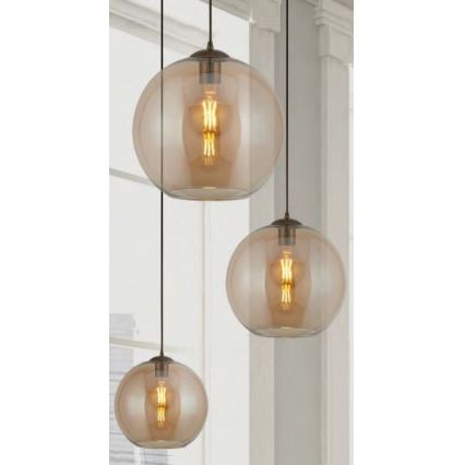 Searchlight - Luster na sajli BALL 1xE27/60W/230V braon