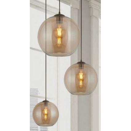 Searchlight - Luster na sajli BALL 1xE27/60W/230V braon
