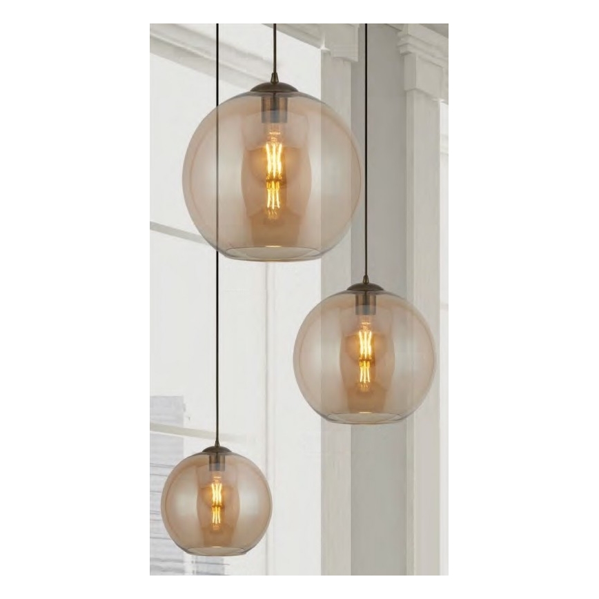 Searchlight - Luster na sajli BALL 1xE27/60W/230V braon