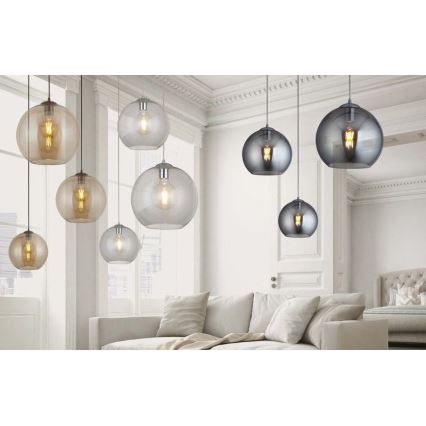 Searchlight - Luster na sajli BALL 1xE27/60W/230V braon