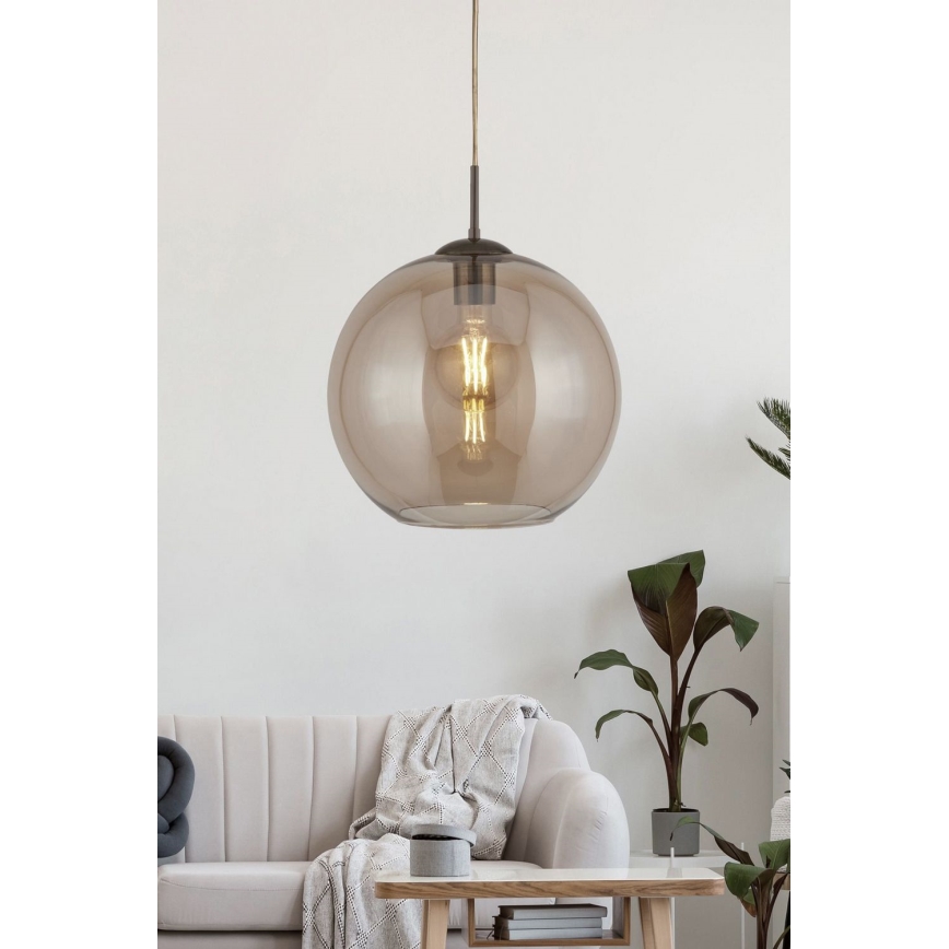 Searchlight - Luster na sajli BALL 1xE27/60W/230V braon