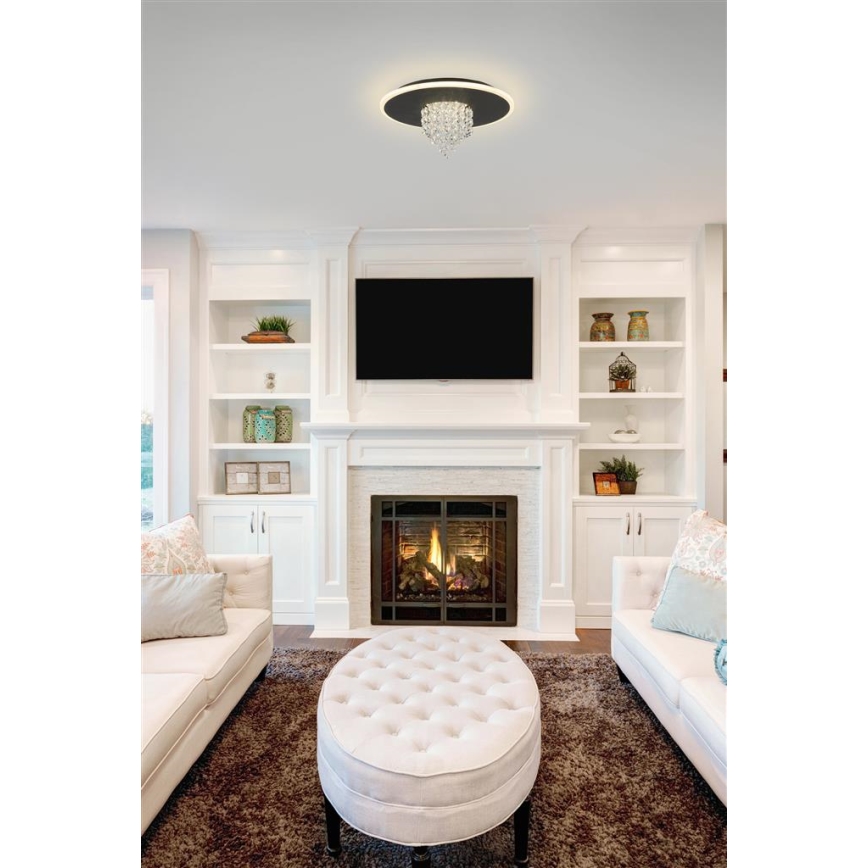 Searchlight - LED prigušiva plafonska svetiljka DELUGE LED/20W/230V Ø 31,5 cm crna