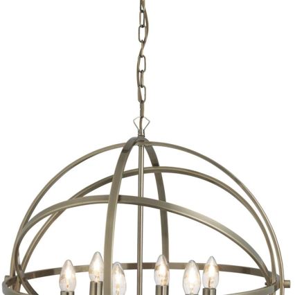 Searchlight - Luster na lancu ORBIT 6xE14/60W/230V mesing