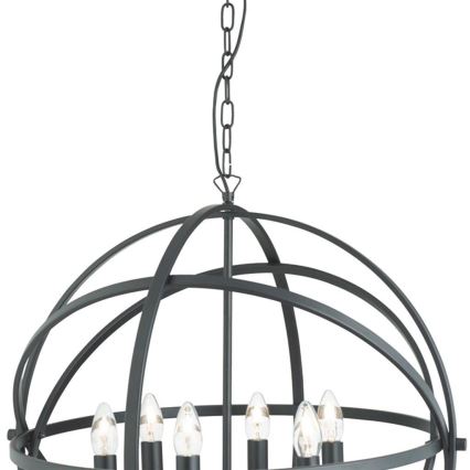 Searchlight - Luster na lancu ORBIT 6xE14/60W/230V crne boje
