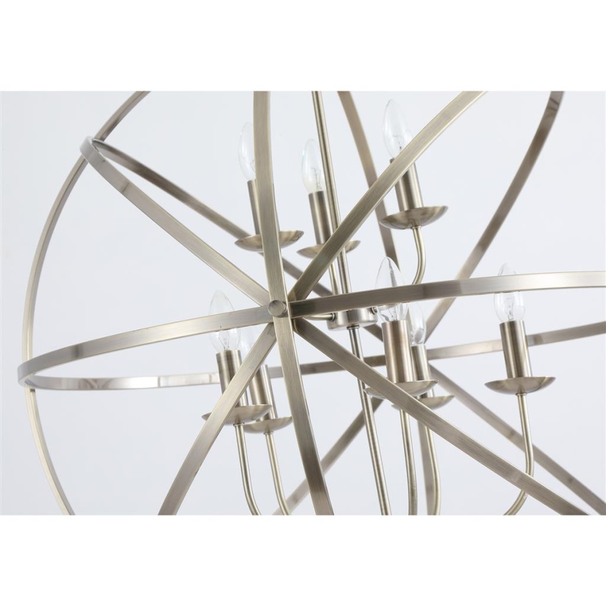 Searchlight - Luster na lancu ORBIT 8xE14/60W/230V mesing