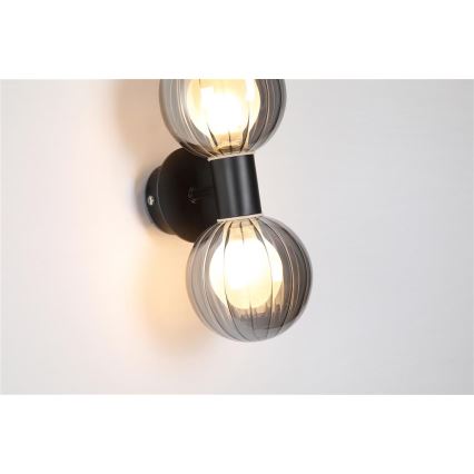 Searchlight - Zidna lampa LUMINSPHERE 2xG9/7W/230V crna
