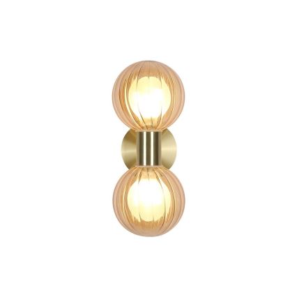 Searchlight - Zidna svetiljka LUMINSPHERE 2xG9/7W/230V mesing