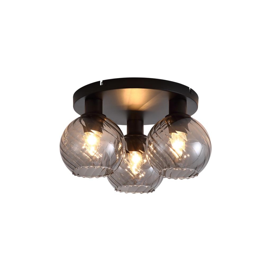 Searchlight - Plafonsko svetlo RADIANCE 3xE27/60W/230V Ø 37,5 cm, crno