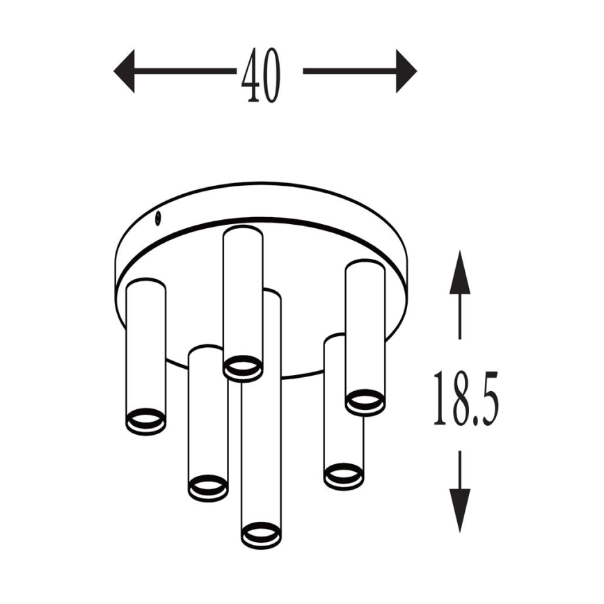 Searchlight - Plafonska svetiljka TUBES 6xGU10/10W/230V prečnik 40 cm