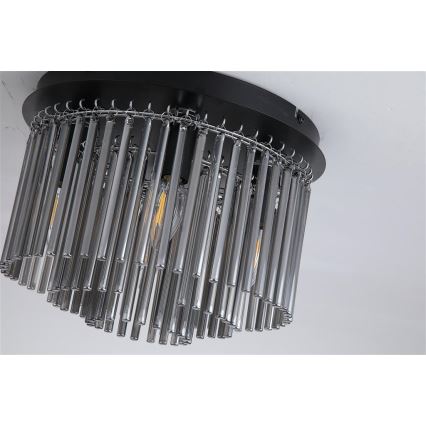 Searchlight - Plafonsko svetlo SWIZZLE 5xE14/60W/230V, prečnik 32 cm, zadimljeno staklo