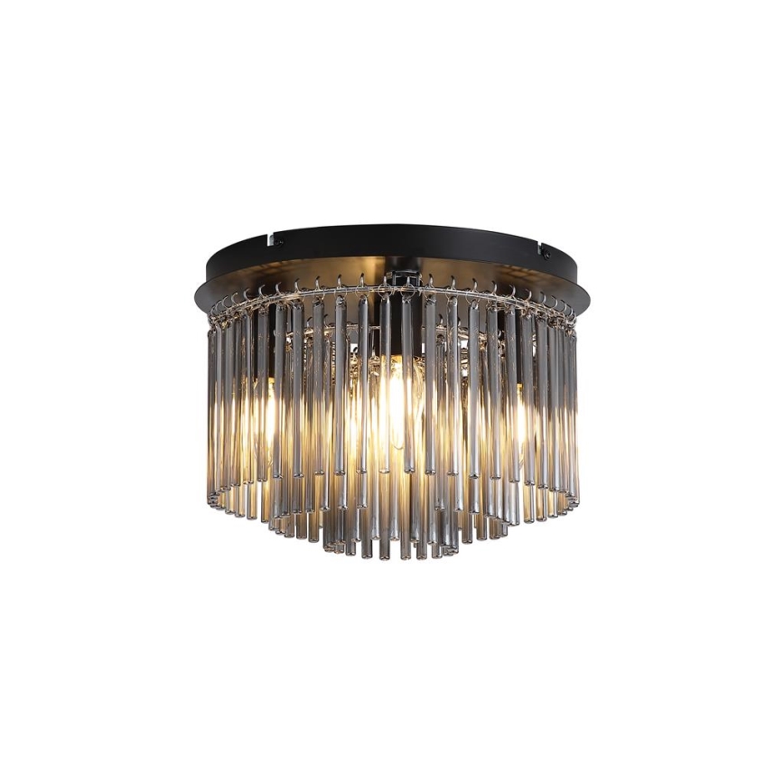 Searchlight - Plafonsko svetlo SWIZZLE 5xE14/60W/230V, prečnik 32 cm, zadimljeno staklo