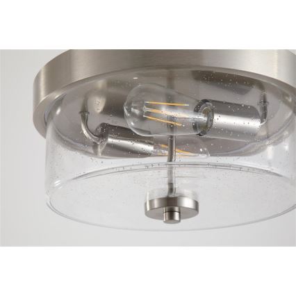 Searchlight - Plafonsko svetlo za kupatilo PRESTON 2xE27/60W/230V IP44 Ø 33 cm srebrno