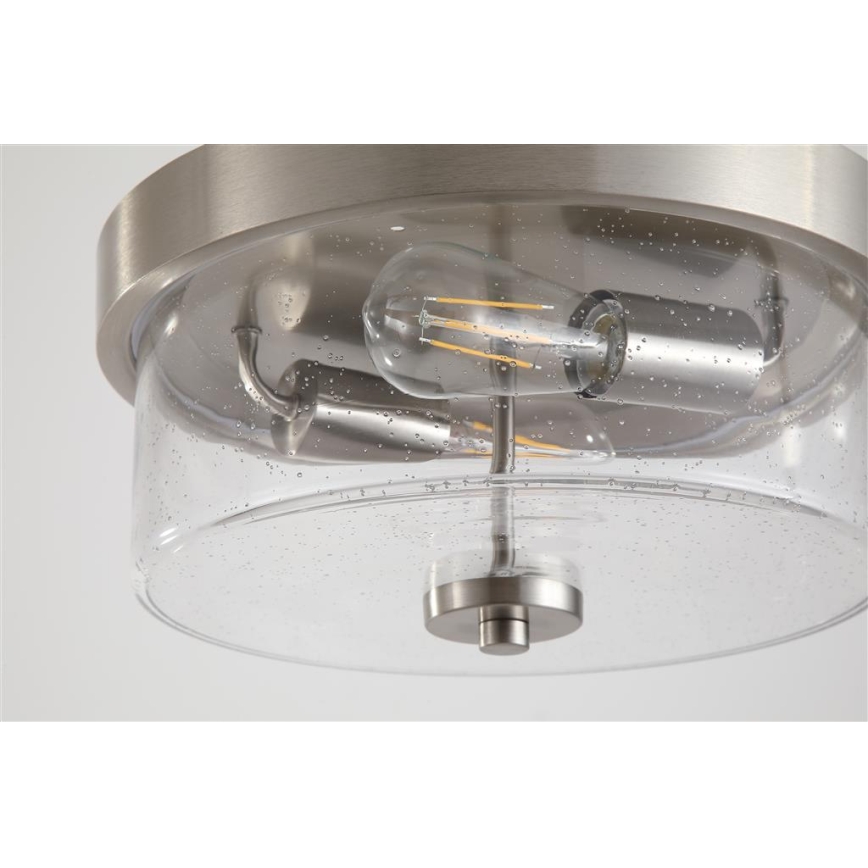 Searchlight - Plafonsko svetlo za kupatilo PRESTON 2xE27/60W/230V IP44 Ø 33 cm srebrno