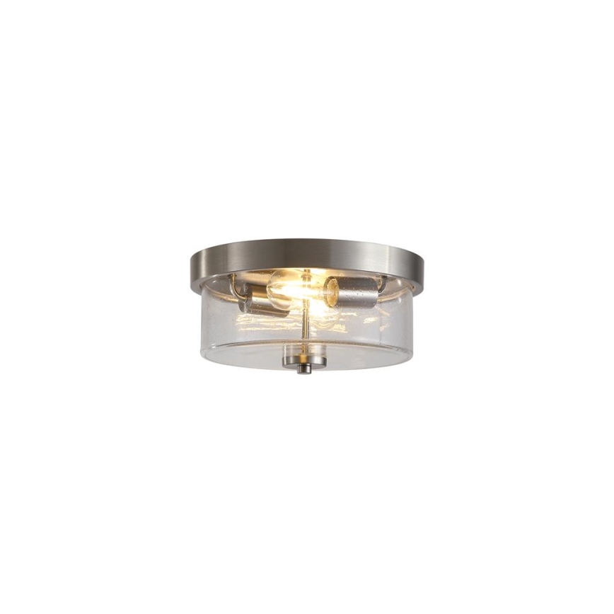 Searchlight - Plafonsko svetlo za kupatilo PRESTON 2xE27/60W/230V IP44 Ø 33 cm srebrno