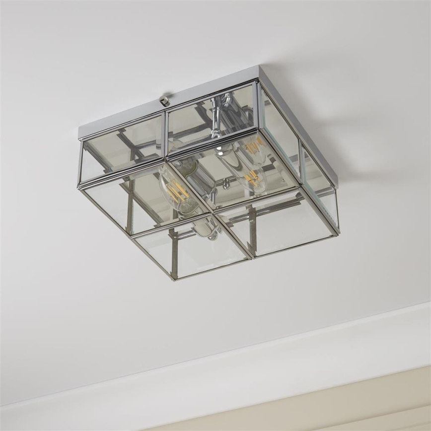 Searchlight - Plafonsko svetlo FLUSH 2xE14/40W/230V sjajni hrom