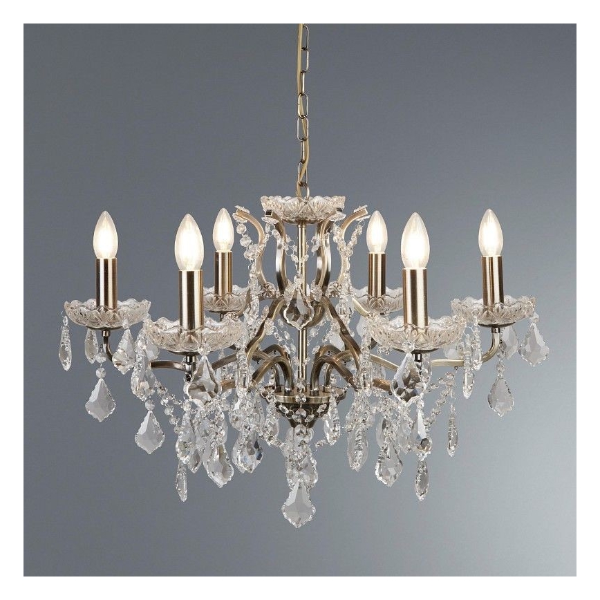 Searchlight - Kristalni luster na lancu PARIS 6xE14/40W/230V