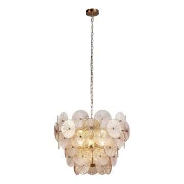 Searchlight - Luster na lancu WAGON WHEEL 9xG9/33W/230V prečnik 64 cm bronzan