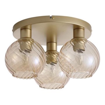 Searchlight - Plafonsko svetlo RADIANCE 3xE27/60W/230V prečnik 37,5 cm zlatno
