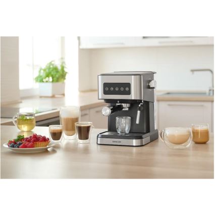 Sencor - Aparat za espresso sa portafilom 1050W/230V crna/mat hrom
