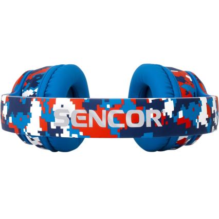 Sencor - Bežične slušalice sa mikrofonom 3,7V/400 mAh plava/crvena