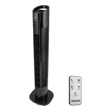 Sencor - crni tornjasti ventilator 50W/230V + daljinski upravljač