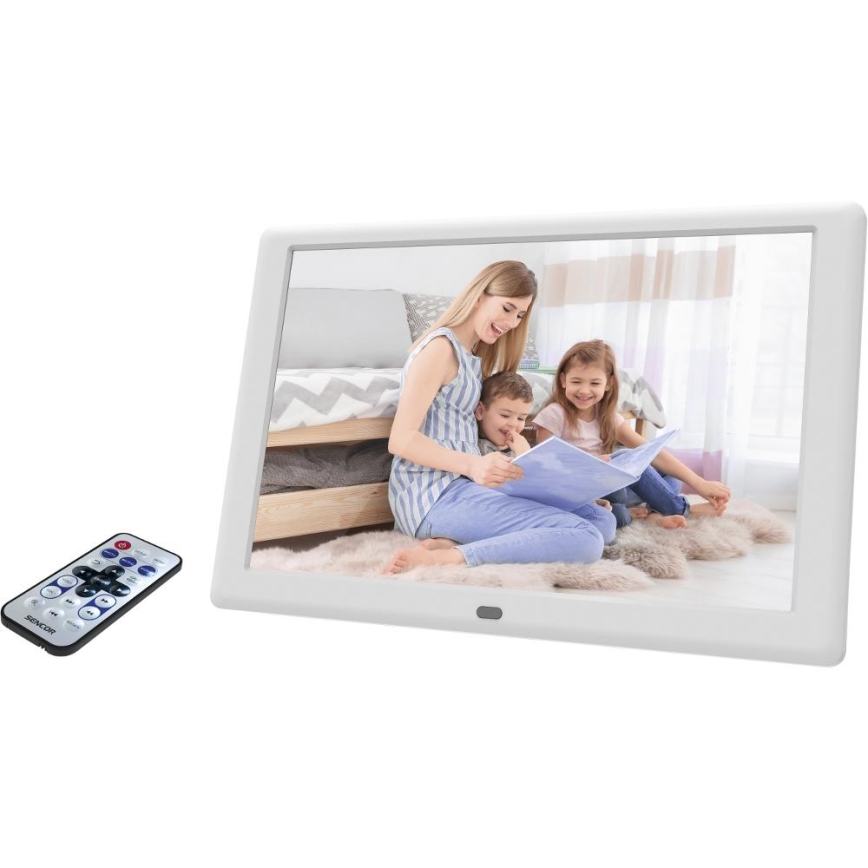 Sencor - Digitalni foto-ram 10,1 sa zvučnikom, 230 V, beo + daljinski upravljač