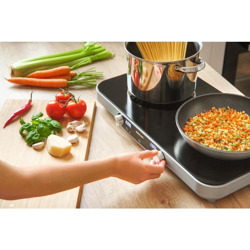 Sencor - Dupla staklokeramička ploča za kuvanje sa LCD displejem 3500W/230V