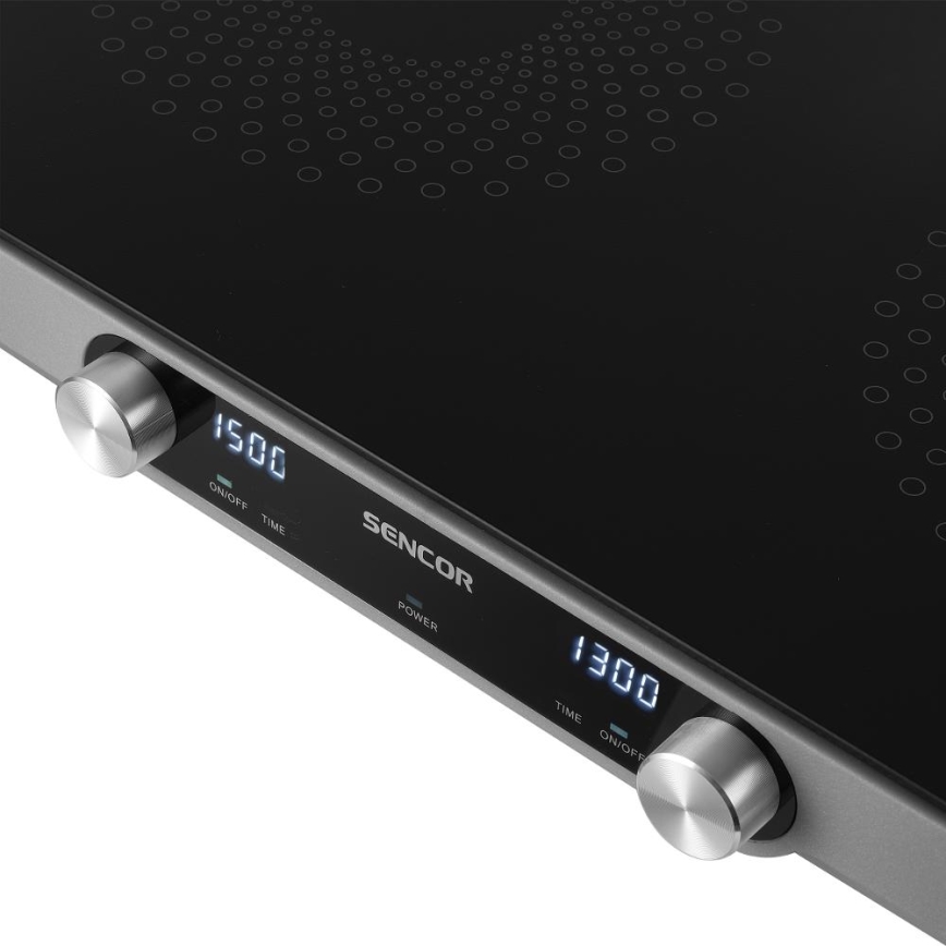 Sencor - Dupla staklokeramička ploča za kuvanje sa LCD displejem 3500W/230V