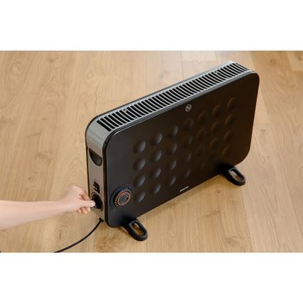 Sencor - Električni direktni grejač/konvektor 750/1250/2000W/230V termostat IP24 crna