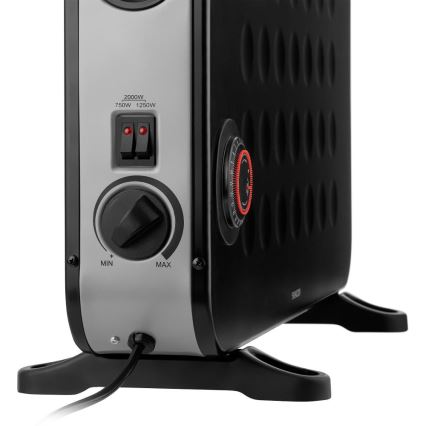 Sencor - Električni direktni grejač/konvektor 750/1250/2000W/230V termostat IP24 crna