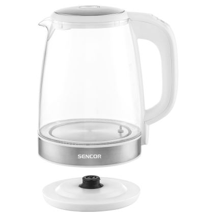 Sencor - Brzo kuvalo za vodu sa termoregulacijom i LED osvetljenjem, 2 l, 2200 W / 230 V, belo