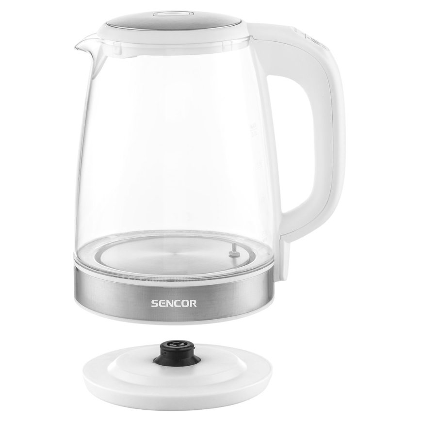 Sencor - Brzo kuvalo za vodu sa termoregulacijom i LED osvetljenjem, 2 l, 2200 W / 230 V, belo