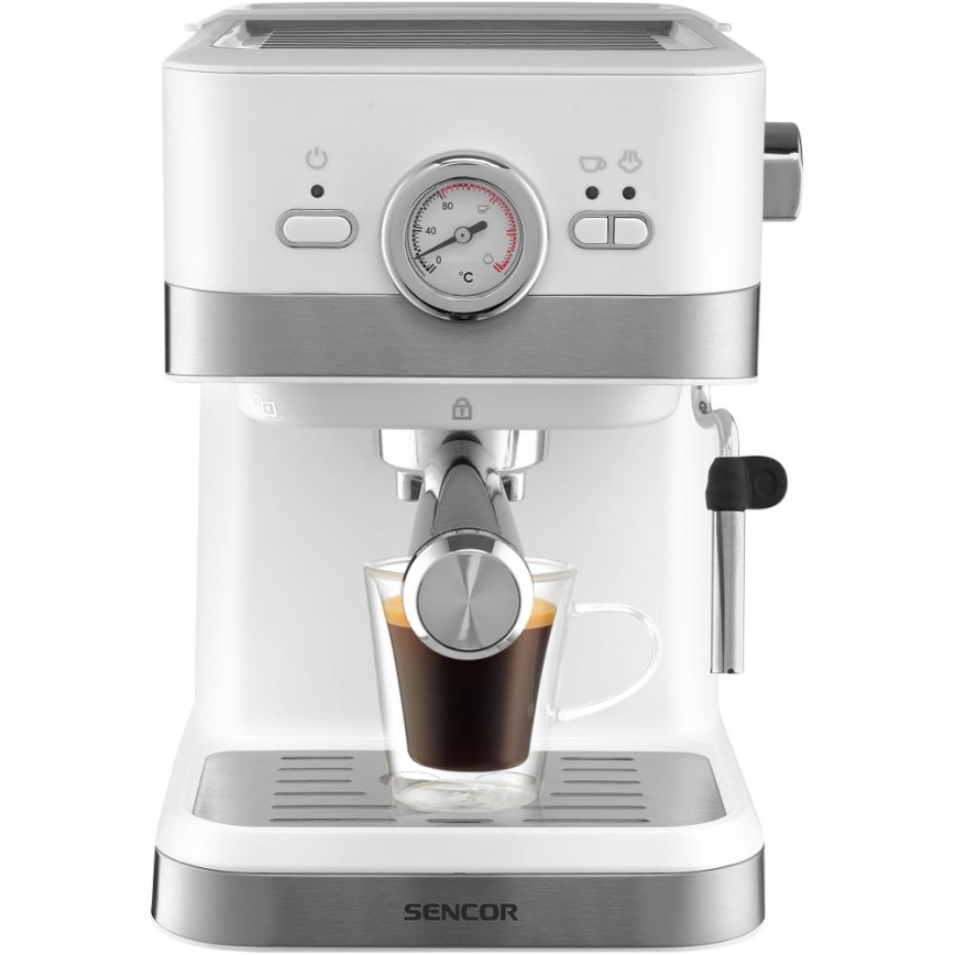 Sencor - Espresso aparat sa portafilrom 1050W/230V bela/matni hrom