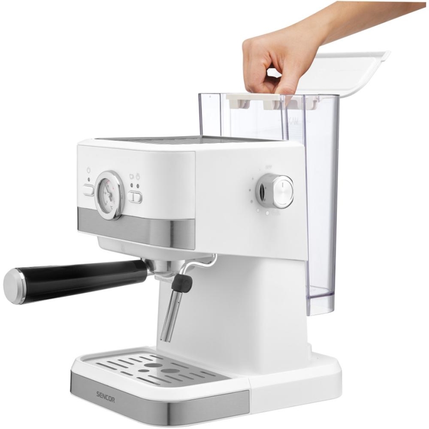 Sencor - Espresso aparat sa portafilrom 1050W/230V bela/matni hrom