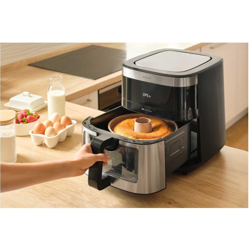 Sencor - Friteza na vrući vazduh 9 l 1700W/230V crna/matni hrom