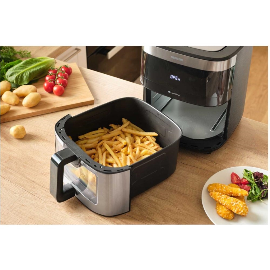 Sencor - Friteza na vrući vazduh 9 l 1700W/230V crna/matni hrom
