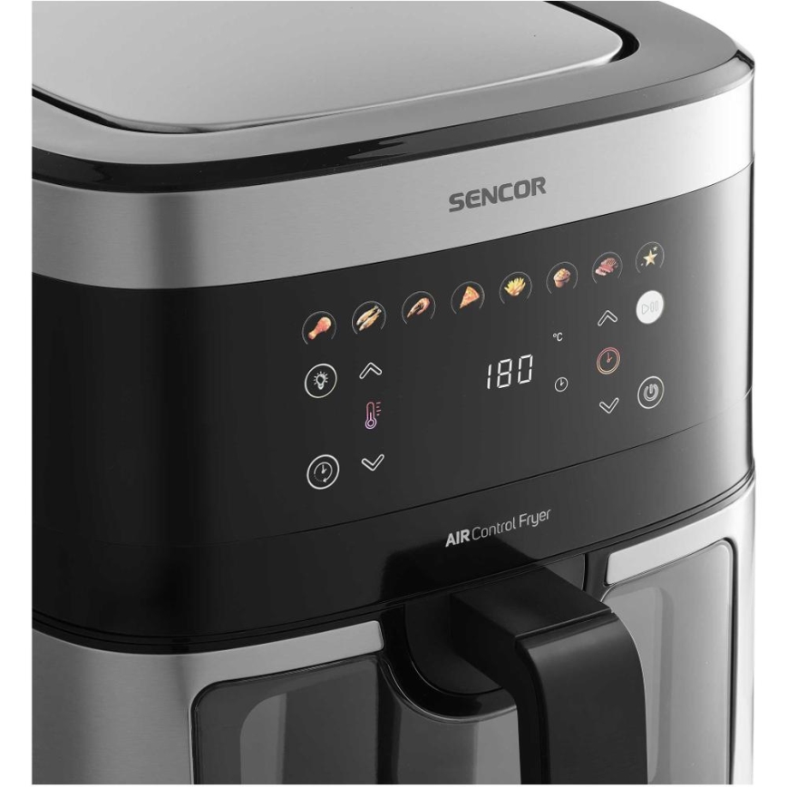 Sencor - Friteza na vrući vazduh 9 l 1700W/230V crna/matni hrom