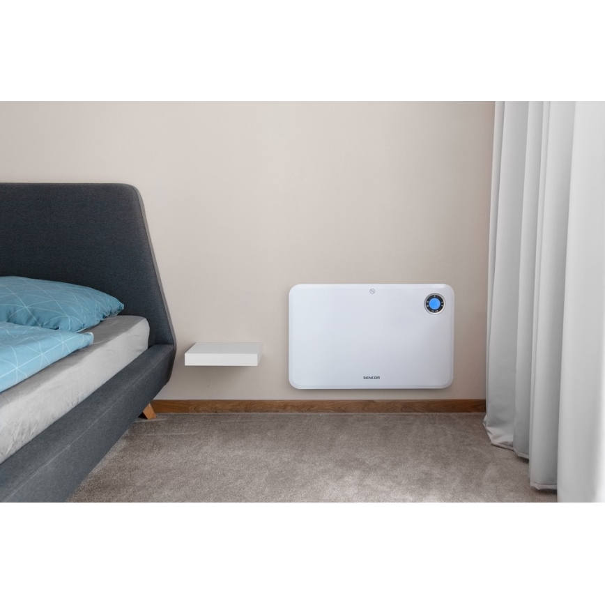 Sencor - Konvektivni grejač sa LCD ekranom i termostatom 750W/1500W/230V IP24