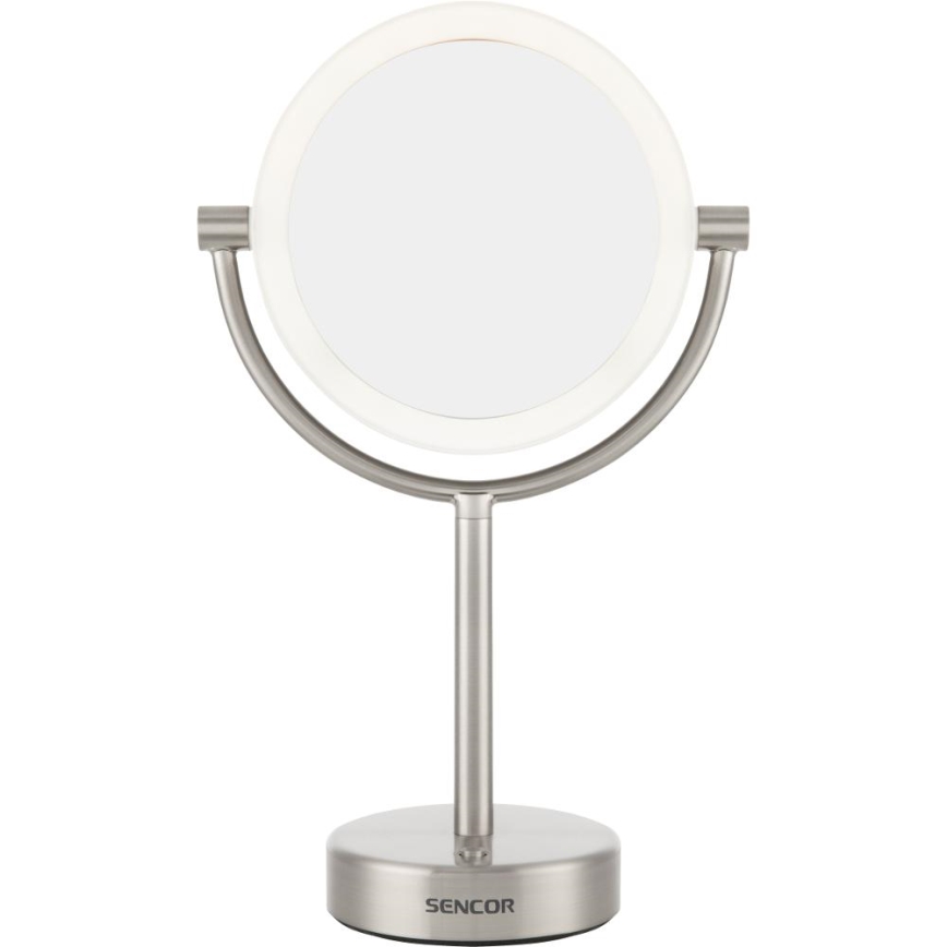 Sencor - Kozmetičko ogledalo sa LED osvetljenjem LED/5W/230V, nerđajući čelik