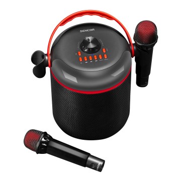 Sencor - LED zvučnik sa bežičnim mikrofonima 4000 mAh + 2x 1200 mAh
