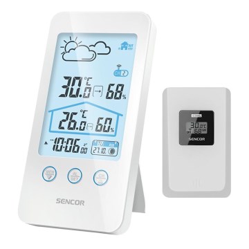 Sencor - Meteo stanica sa LCD displejom 2xAAA + 2xAAA, bela
