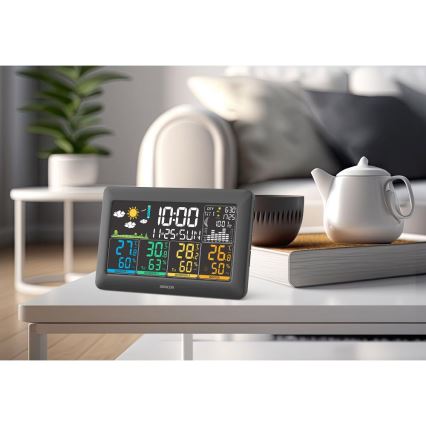 Sencor - Meteostanica sa LCD displejem u boji + 3 senzora 3xAA + 6xAA crna