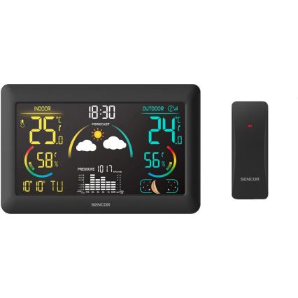 Sencor - Meteostanica sa LCD displejem u boji i budilnikom, napajanje 5V, 3xAA + 2xAA