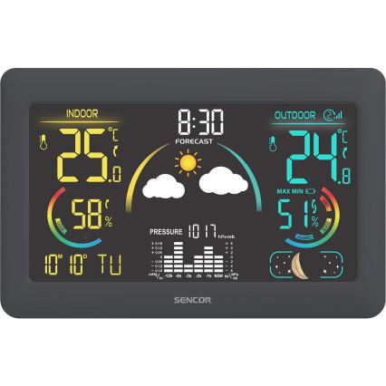 Sencor - Meteostanica sa LCD displejem u boji i budilnikom, napajanje 5V, 3xAA + 2xAA