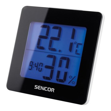 Sencor - Meteostanica sa LCD displejom i budilnikom 1xAA crna