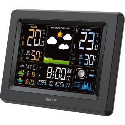 Sencor - Meteostanica sa LCD displejom u boji 3xAA + 2xAA crna