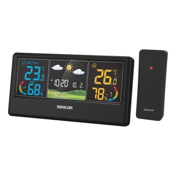 Sencor - Meteostanica sa LCD displejom u boji 3xAAA + 2xAA crna