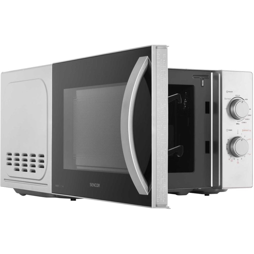 Sencor - mikrotalasna rerna sa funkcijom grila, 700 W / 1000 W, 230 V, 20 l, mat hrom