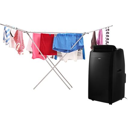 Sencor - Pametna mobilna klima 4u1 sa kompletnim priborom 900W/230V 9000 BTU Wi-Fi crna + daljinski upravljač